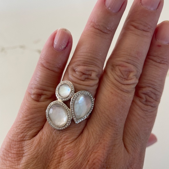 Ippolita mother of pearl/diamond cluster ring - Picture 2 of 7